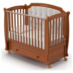 Кроватка Nuovita Furore (качалка), продольный маятник темный орех