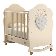 Кроватка Nuovita Fortuna (колесо) (качалка), на полозьях слоновая кость