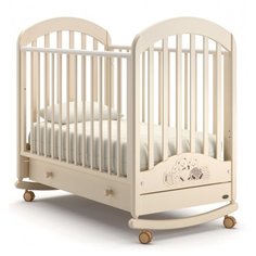 Кроватка Nuovita Grano (колесо) (качалка), на полозьях слоновая кость