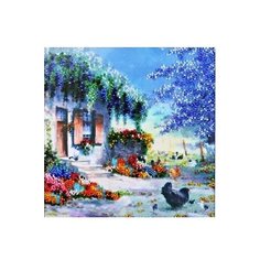 Alisena Набор для вышивания бисером Цветочный домик 20 х 20 см (ВН1068)
