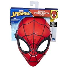 Маска Hasbro Avengers Человек-паук со спецэффектами (E0619), красный/черный