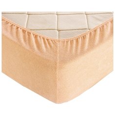 Простыня Текс-Дизайн махровая на резинке 90 х 200 крем