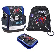 Belmil Ранец Classy Moto с наполнением (403-13/739/SET), черный/синий