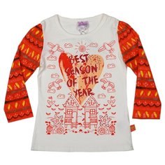 Лонгслив Sweet Berry размер 98, белый/оранжевый