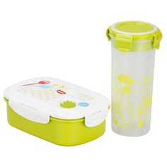 BRADEX Набор ланч-бокс и бутылка Bento kids TK 0051 зеленый / белый