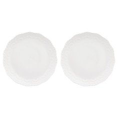 Elan gallery Набор десертных тарелок Белый узор 16 см, 2 шт (540158) белый