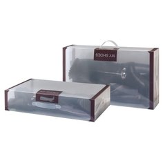 EL CASA Набор коробок для хранения обуви 30х52х11 см коричневый/прозрачный