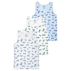 Майка BAYKAR 3 шт., размер 146/152, молочный/серый/голубой