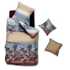 Постельное белье 2-спальное La Noche del Amor 3035 50х70 см, сатин бежевый/голубой/бордовый