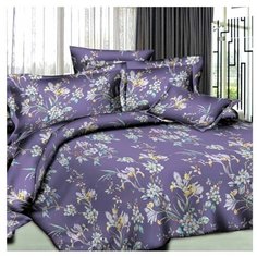 Постельное белье 1.5-спальное Letto PS86 70х70 см, полисатин фиолетовый