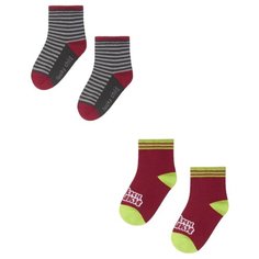 Носки lucky child комплект из 2 пар, размер 11, бордовый