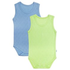 Боди Веселый Малыш размер 74, голубой/зеленый