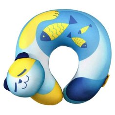 Подушка для шеи Travel Blue Fun Pillow - Cat, голубой/желтый