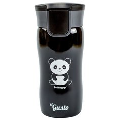 Термокружка elGusto Corsa Панда. Be happy! (0,35 л) черный