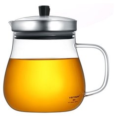 Veitron Чайник заварочный стеклянный KF-B060 600 мл прозрачный/черный