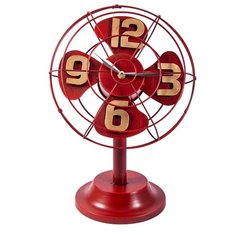 Часы настольные Русские подарки Ретро вентилятор красный
