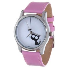 Наручные часы Mitya Veselkov Кошка и паучок (розовый)