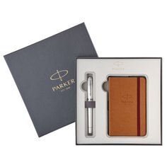 Канцелярский набор PARKER Urban premium (2018975/2018976), 2 пр., белый/серебристый/коричневый