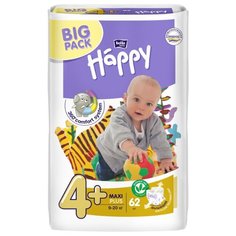 Bella Baby happy подгузники fun 4+ (9-20 кг) 62 шт.