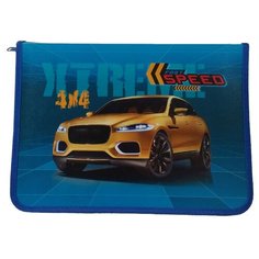 Проф-Пресс Папка для труда на молнии А4 Желтое авто синий