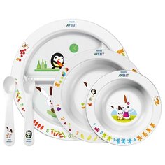 Комплект посуды Philips AVENT SCF716/00 пингвин и кролик