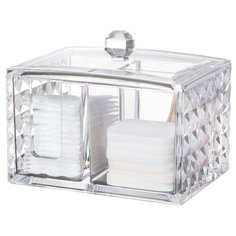 HOMSU Органайзер акриловый для косметики на 4 секции Diamond прозрачный