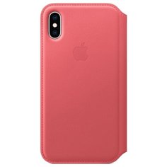 Чехол Apple Folio кожаный для Apple iPhone XS peony pink