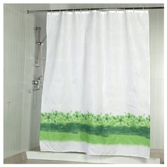Штора для ванной Aquarius Цветы на воде 180х200 белый/зеленый