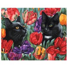 Белоснежка Картина по номерам "Среди тюльпанов" 40х50 см (191-AB)