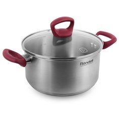 Кастрюля Rondell Heidi 2,8 л, стальной/красный