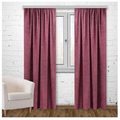 Портьеры МирТек Madras на ленте 280 см черная смородина