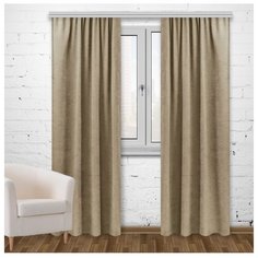 Портьеры МирТек Madras на ленте 280 см светлый каштановый