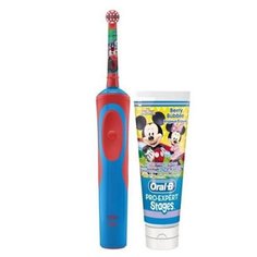 Электрическая зубная щетка Oral-B Vitality D14.513K Тачки + зубная паста, красный/синий