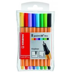 STABILO Набор капиллярных ручек point 88 Mini 8 цветов, 0.4 мм (688/08-1)