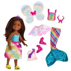 Кукла Barbie Дримтопия Челси Фея-русалка Брюнетка, 14 см, FJD01