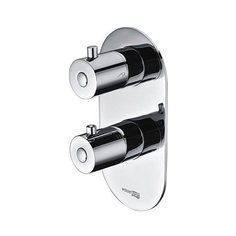 Смеситель для ванны с душем WasserKRAFT Berkel 4833 двухрычажный с термостатом встраиваемый хром