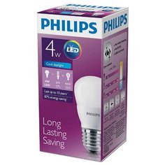 Лампа светодиодная Philips E27, P45, 4Вт