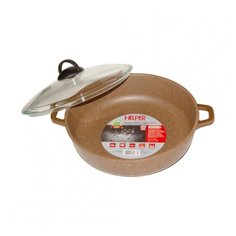 Сотейник Helper Granit GM 5228 28 см, с крышкой, мокко