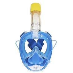Маска для плавания LINNBERG Marine с силиконовым носом и возможностью декомпрессии голубой