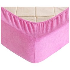 Простыня Текс-Дизайн махровая на резинке 90 х 200 розовый