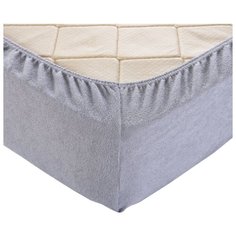 Простыня Текс-Дизайн махровая на резинке 140 х 200 серый