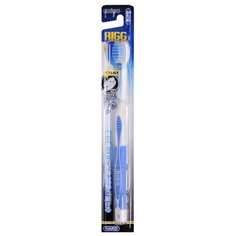 Зубная щетка Ebisu С комбинированным прямым срезом ворса и прорезиненной ручкой, жесткая, голубой