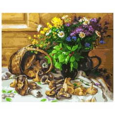 Белоснежка Картина по номерам 40*50 см "Букет и грибы" 40х50 см (226-AB)