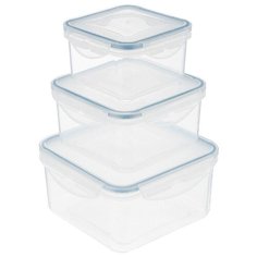 Tescoma Набор контейнеров квадратных Freshbox 892040 голубой/прозрачный