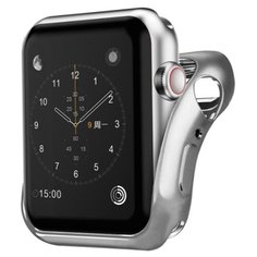 Чехол INTERSTEP Спортивный, силикон для Apple Watch 40mm серебро