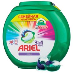 Капсулы Ariel Color, пластиковый контейнер, 48 шт