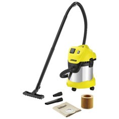 Профессиональный пылесос KARCHER WD 3 P Premium 1000 Вт серебристый/желтый