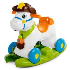 Каталка-качалка Chicco Baby Rodeo (79070) со звуковыми эффектами белый/зеленый/оранжевый/голубой