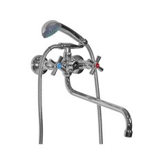 Смеситель универсальный Mixline ML09-02 двухрычажный лейка в комплекте хром