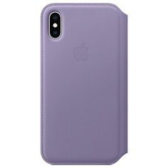 Чехол Apple Folio кожаный для Apple iPhone XS lilac